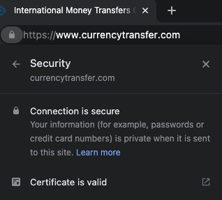 Example Security CurrencyTransfer