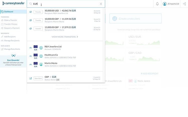 Searching for Rate Alerts